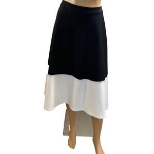NWT Eloquii Black Two-Tone Midi A-Line Skirt Size 18 Classy Coquette Jazz Night